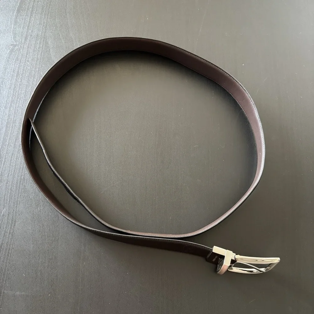 John Henry Leather Dress Belt Reversible‎ Black Brown Size 40 Men's